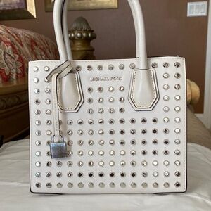 Michael Kors Cream white studded mini satchel GUC